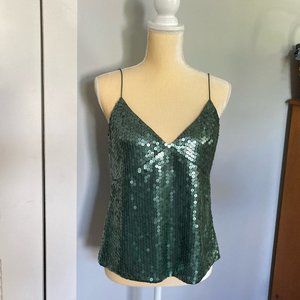 Calvin Klein Green Sequin Tank Camisole Top